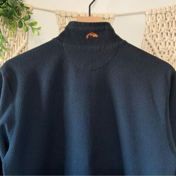 SIMMS Men’s 1/4 Zip Fleece Pullover Black Orange Size Medium - Picture 6 of 7